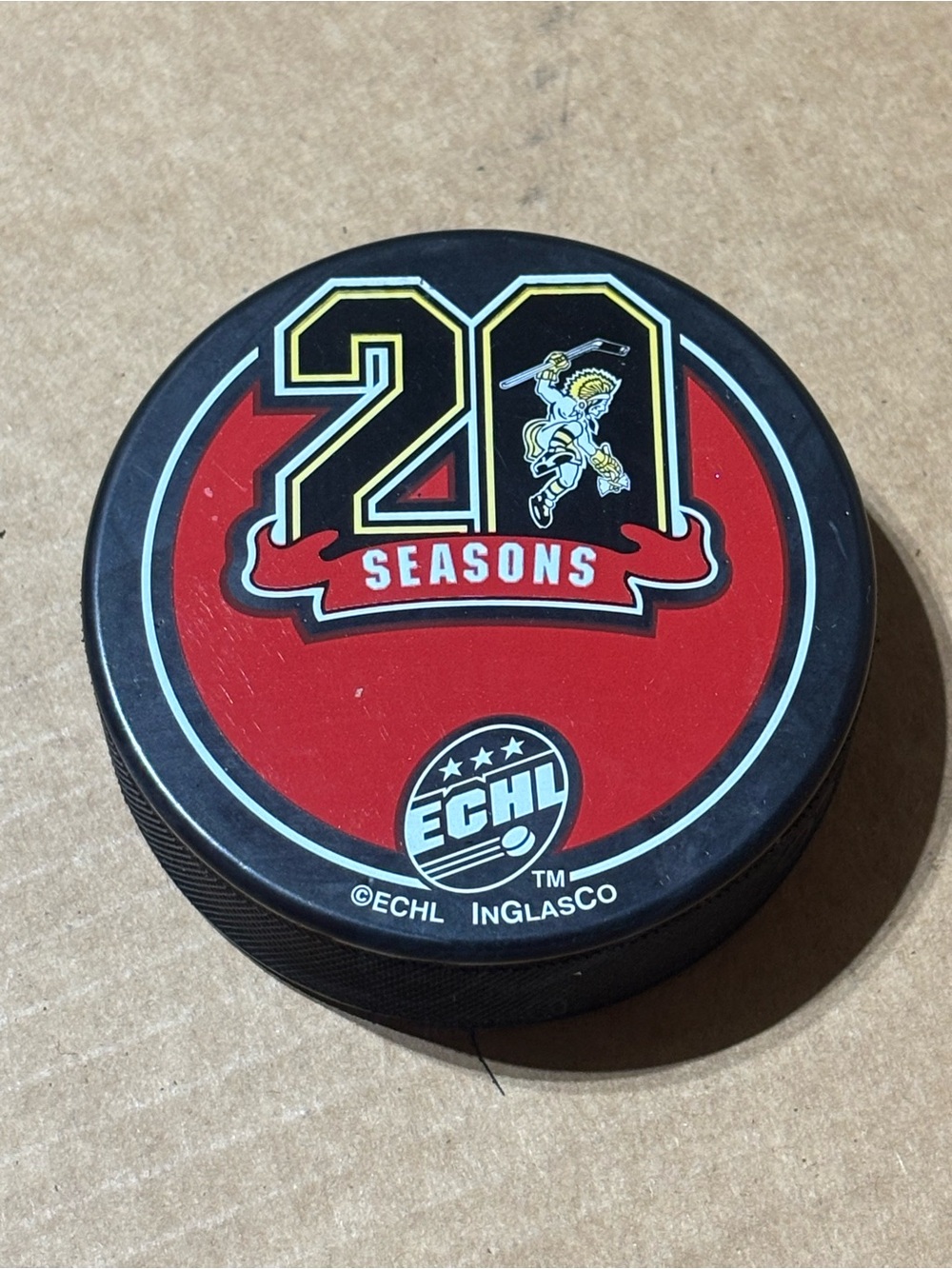 Johnstown Chiefs 20th Anniversary ECHL Souvenir Hockey Pucks